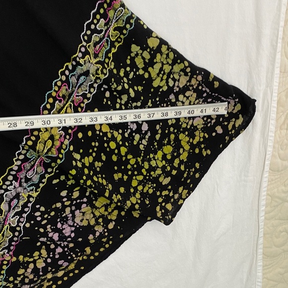 Shiva Fashions Umbrella Dress Black with Floral Patterns Midi Length - Picture 13 of 14